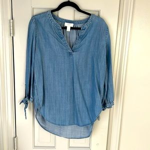 Loft chambray top blue size Small